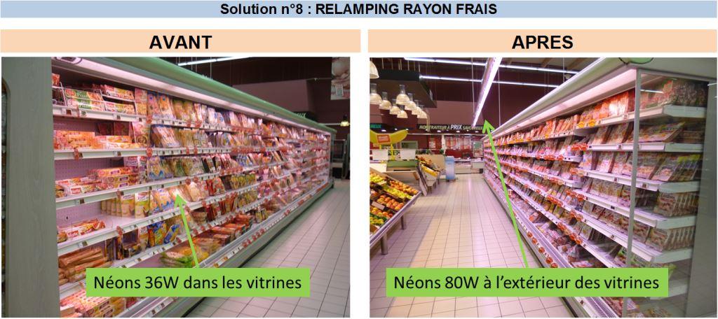 Relamping rayon frais